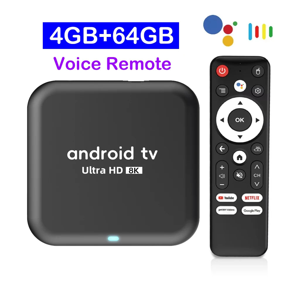 Q18 Smart TV Box Android 16, Rockchip RK3518, up to 8GB RAM 256GB ROM – 4G 64G Voice Remote