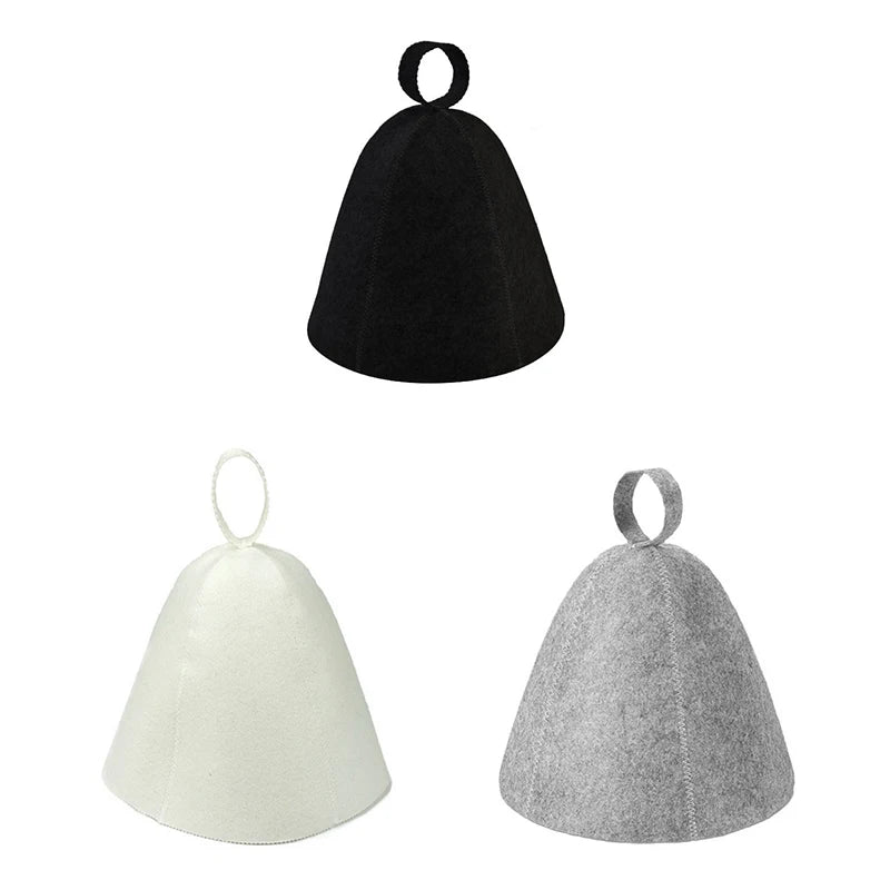 Thick Wool Felt Sauna Hat and Hair Turban, 27.6 inch Diameter – 3pcs-mix
