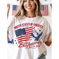US 250th Anniversary Women's Round Neck Cotton Blend T-Shirt – White