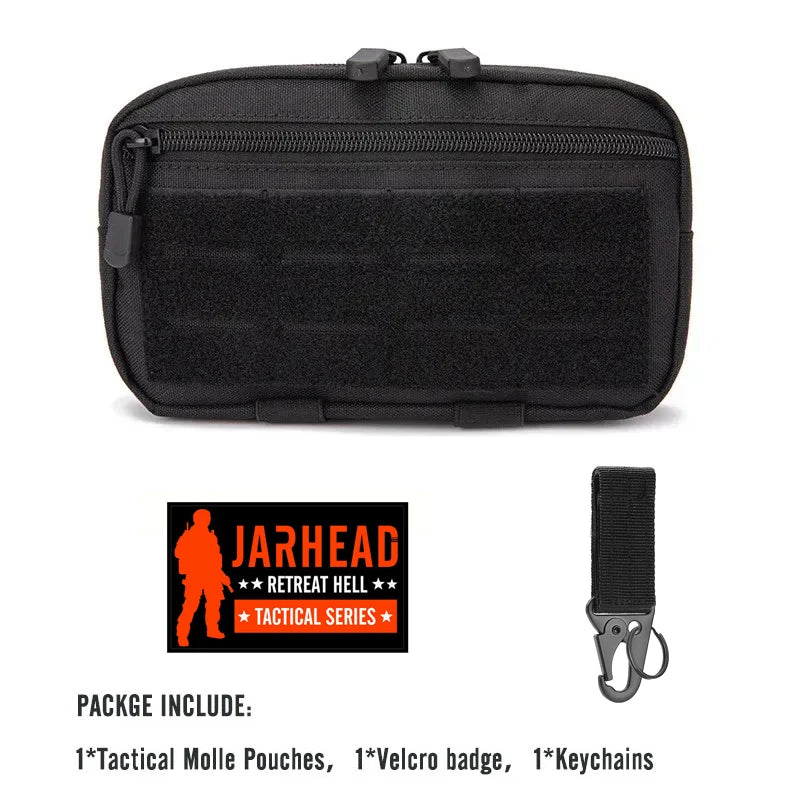 Tactical Molle EDC Utility Pouch, Nylon First Aid Waist Pack – Bk-Set