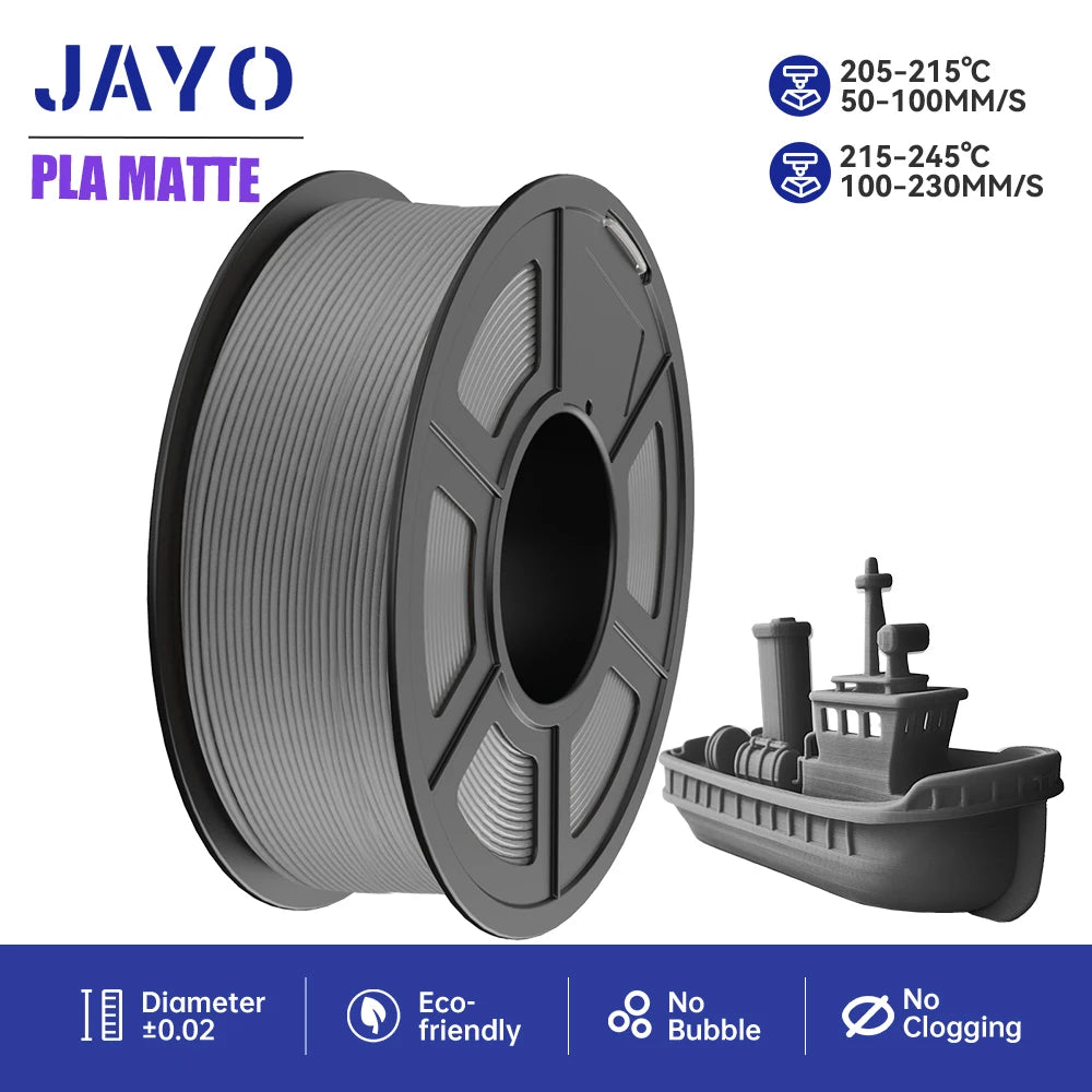 JAYO Matte PLA 3D Printer Filament 1.75mm, 1.1kg Spool – PLAmatte GY-1.1KG