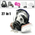 Full Face Respirator Gas Mask with 40 mm Activated Carbon Filter – 27in1