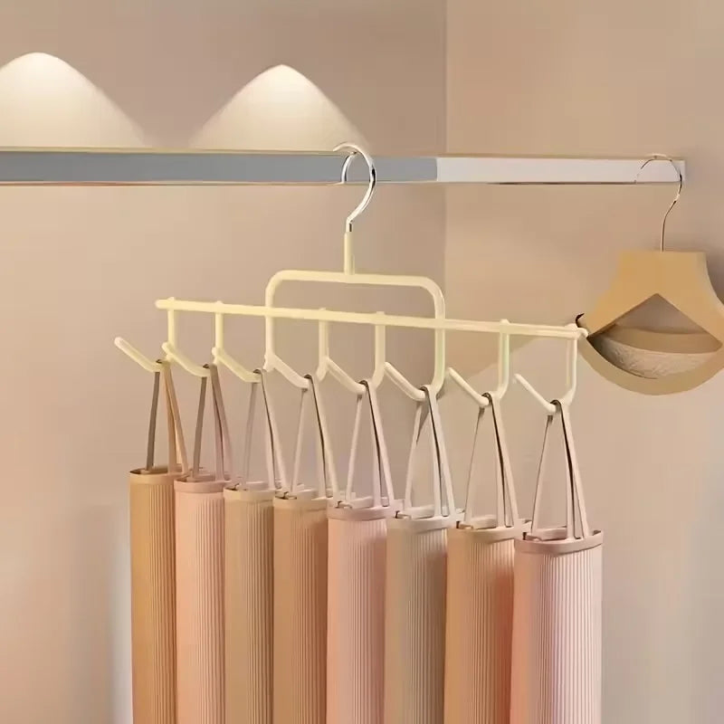 Wall-Mounted Cap Organizer Rack - Holds 8 Hats, Metal and ABS Construction – Cream