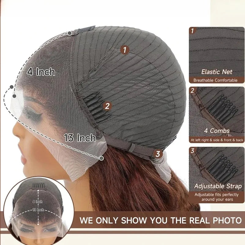 Detailed view of a wig cap construction with adjustable straps, combs, and elastic net