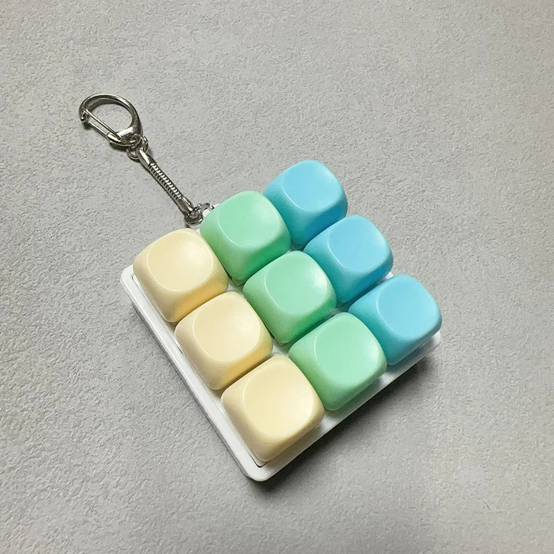 9-Key Mechanical Keyboard Fidget Keychain Stress Relief Toy – A15