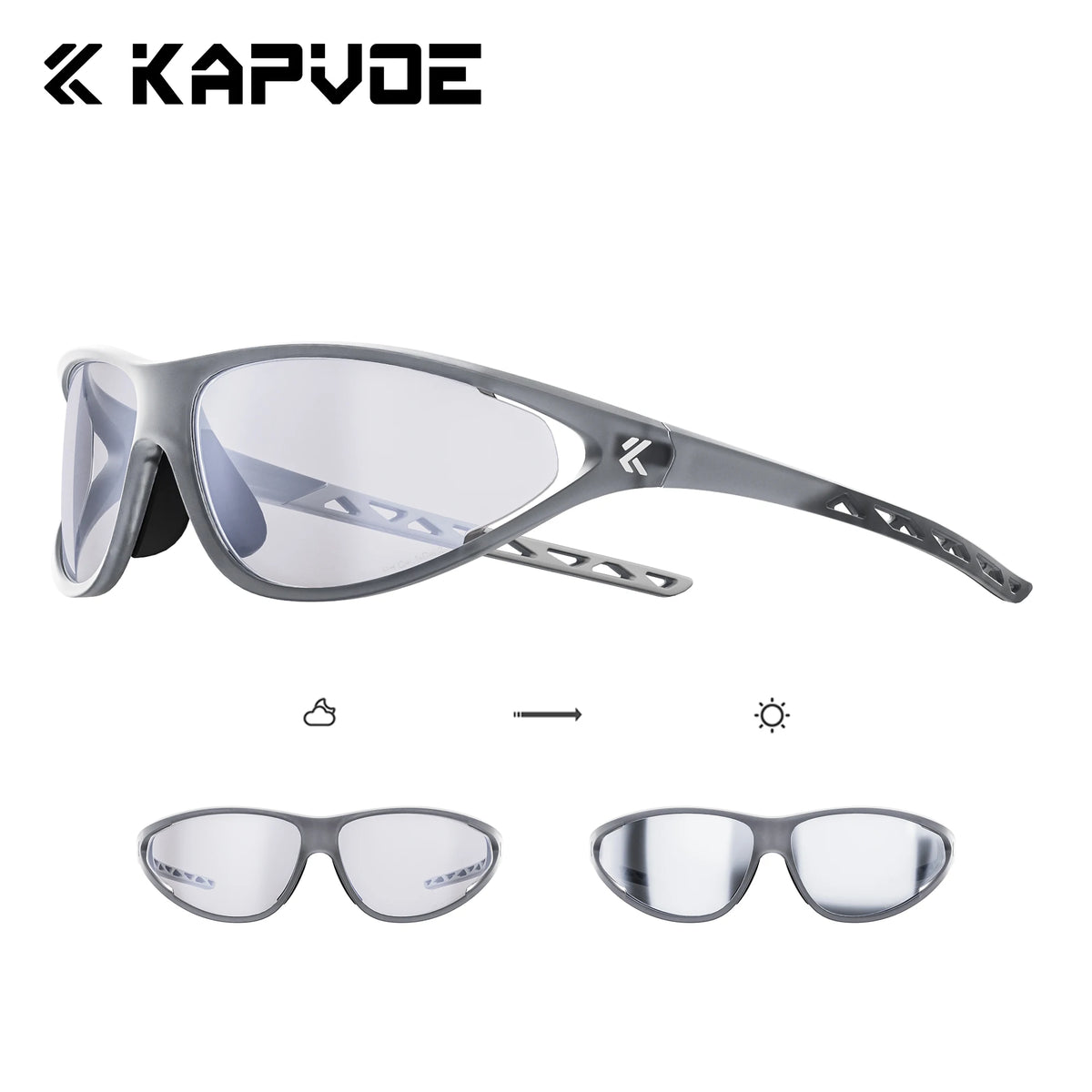 Kapvoe Photochromic Cycling Sunglasses for MTB, Fishing and Driving – PH-SI-07