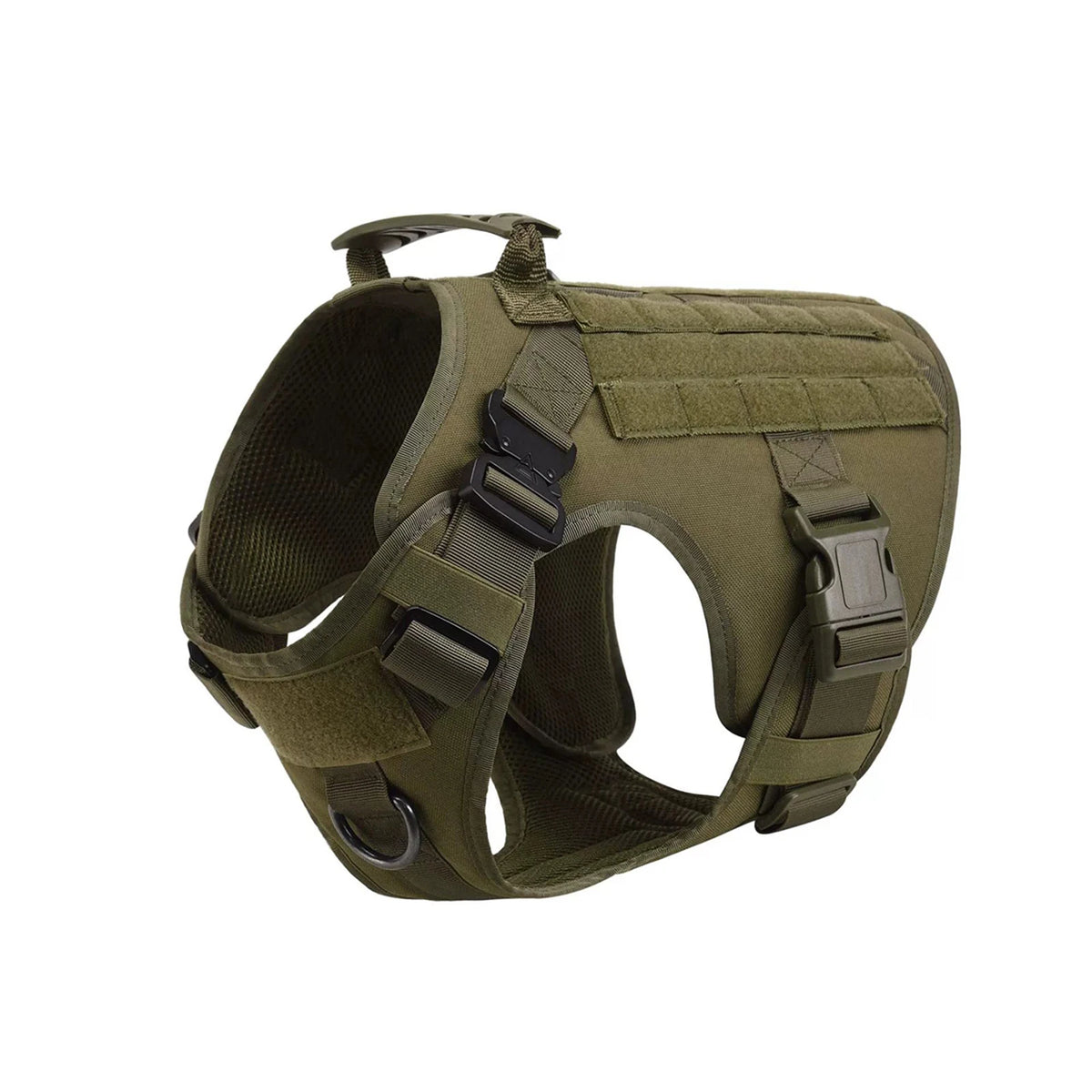 Tactical Dog Harness with Collar and Leash for Medium to Large Dogs – Green harness