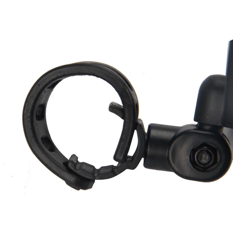 Black plastic mounting bracket for a bicycle or scooter mirror