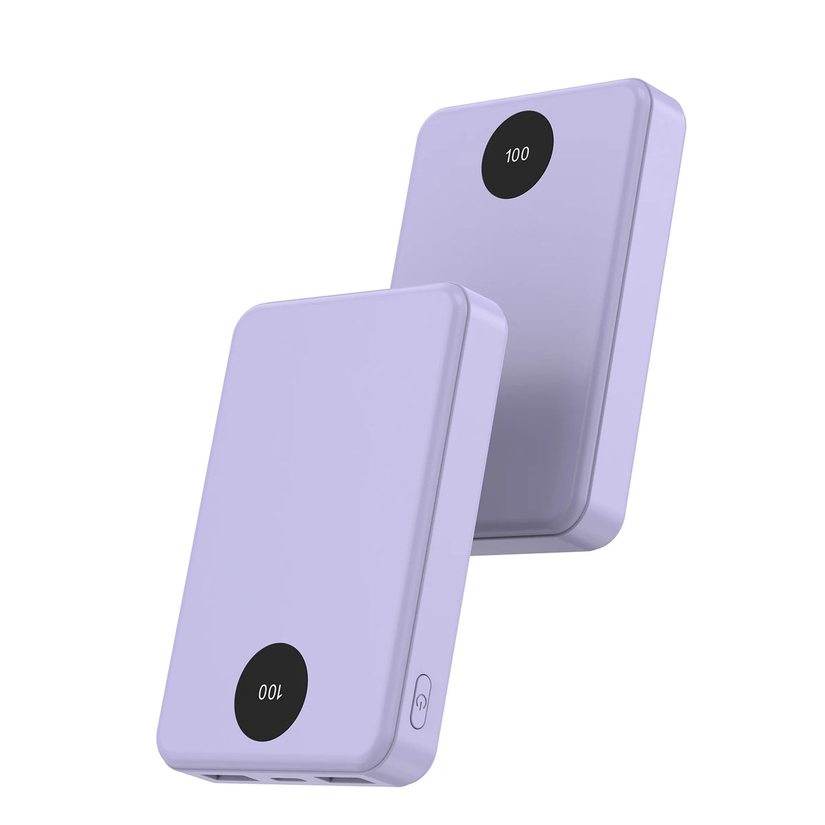 10000mAh Portable Power Bank with Digital Display and USB-C Input/Output – Purple