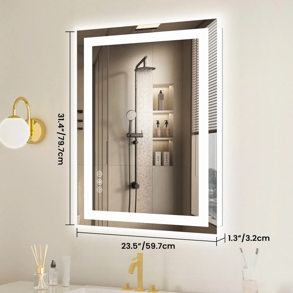 JHK 36" x 24" LED Bathroom Vanity Mirror, Tempered Glass with Dimmable Light – 32L x 24W