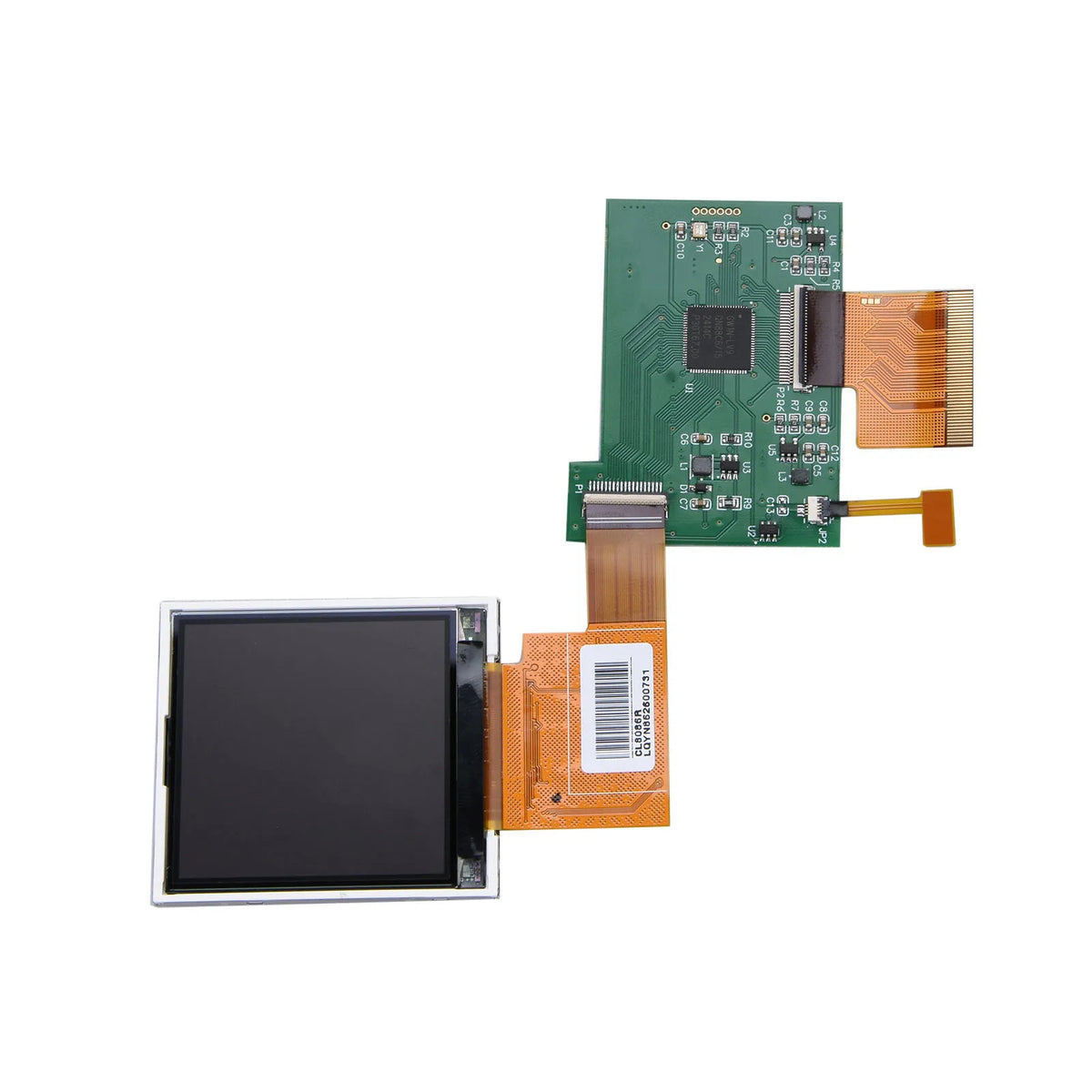 LCD screen connected to PCB circuit board for portable gaming console modification