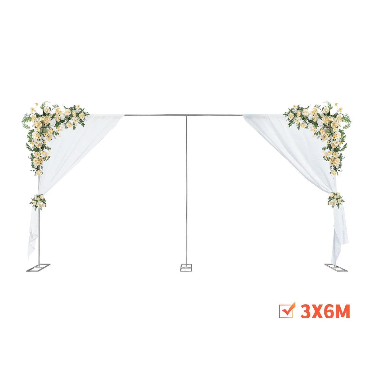3x6m metal backdrop stand with floral decorations