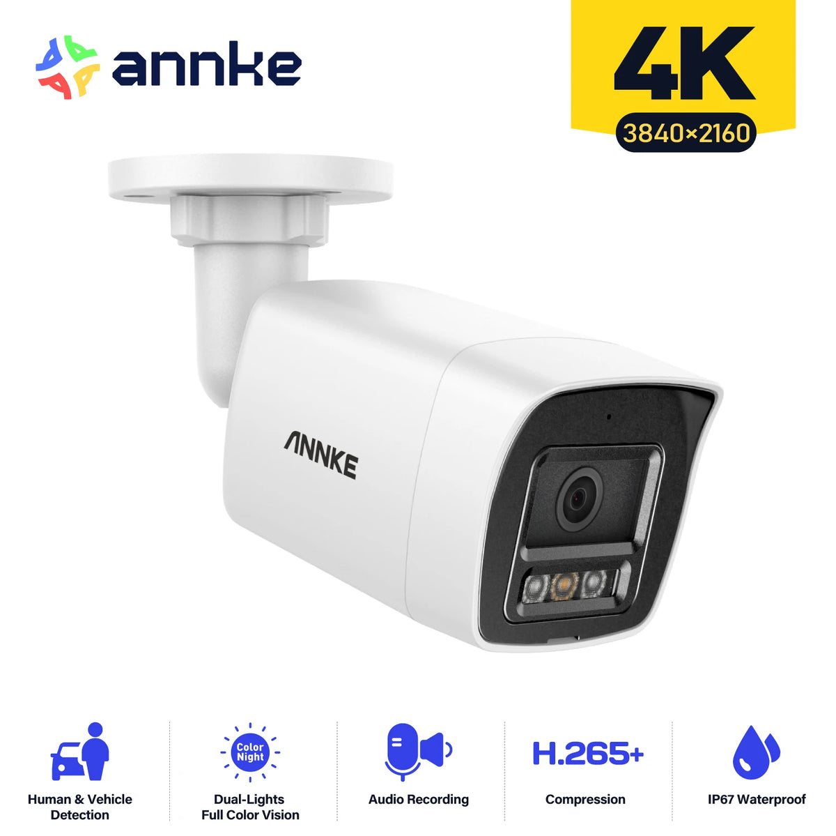 Annke 8MP 4K Bullet IP Security Camera with PoE and AI Detection – I91DL