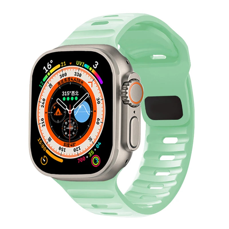 Silicone Sport Band for Apple Watch 49mm–40mm – Pistachio