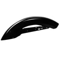 Glossy black motorcycle rear fender for cruiser bikes with mounting brackets