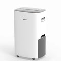 White portable home dehumidifier with digital top control panel