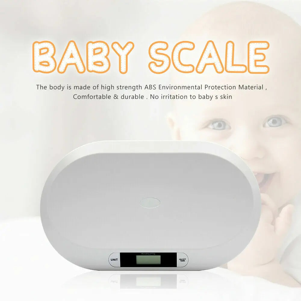 White digital baby scale for weighing infants