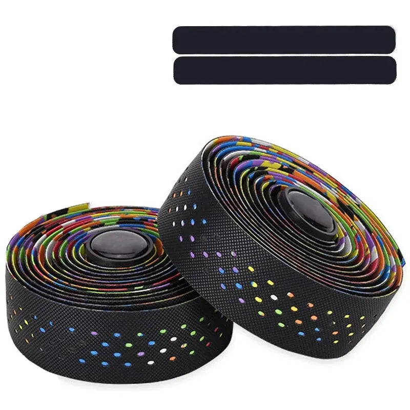 Perforated Road Bike Handlebar Tape, EVA & PU Shock-Absorbing Wrap – Muticolor