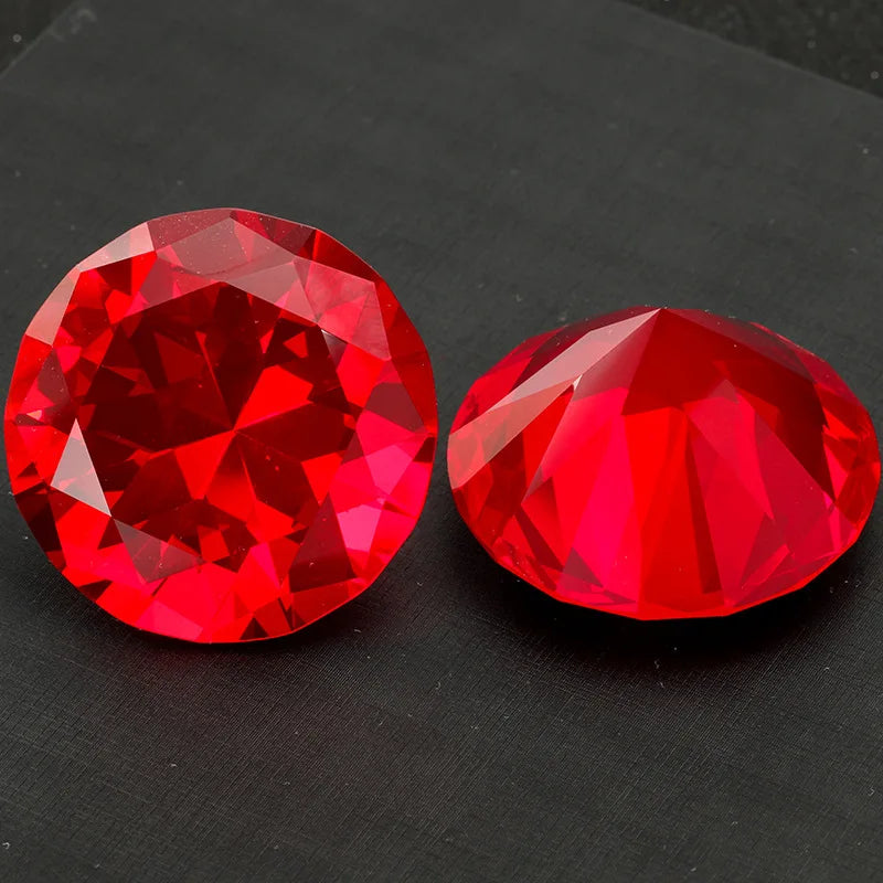 Crystal Diamond Shaped Paperweight Decorative Glass Gemstone Ornament – red