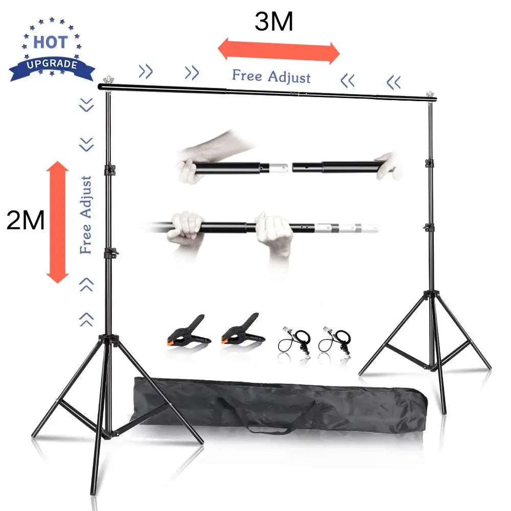 Adjustable Photography Background Stand, 2.7x3.4m Support System – Normal 2X3M