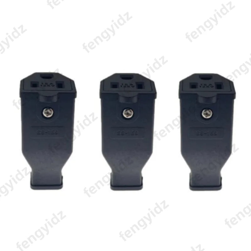 US 3-Pin Industrial AC Rewireable Plug and Socket Connector – Female 3pcs