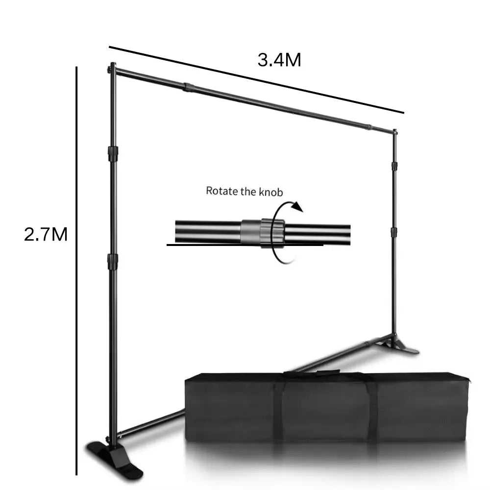 Adjustable Photography Background Stand, 2.7x3.4m Support System – 2.7x3.4M