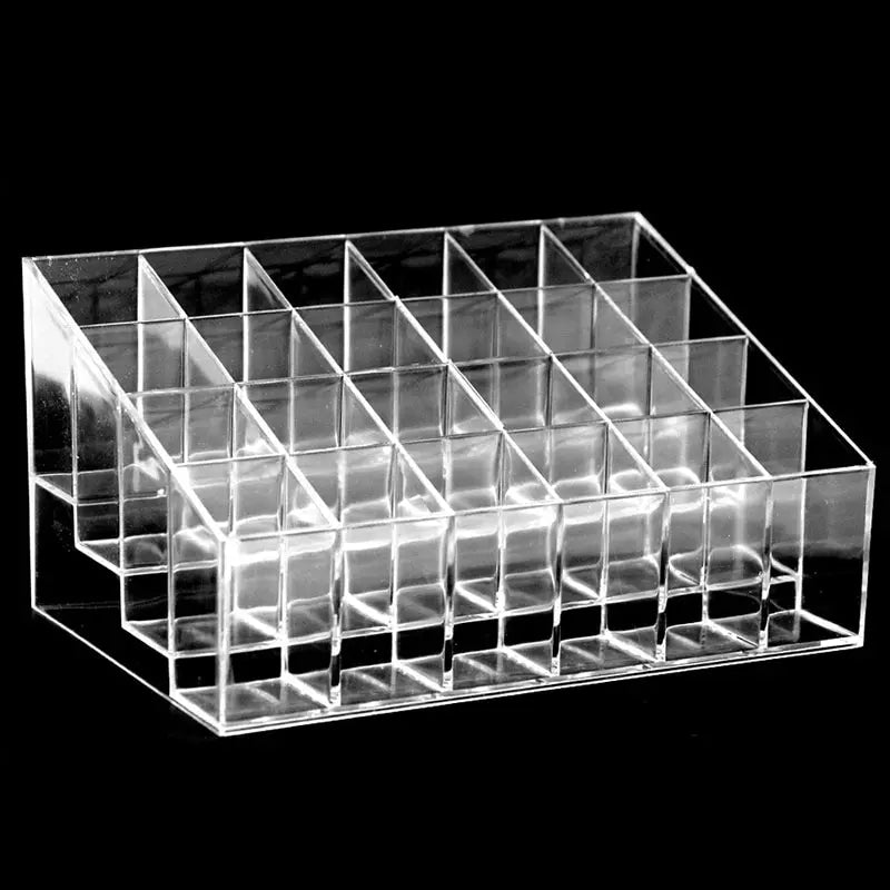 24-Grid Acrylic Lipstick and Cosmetics Organizer, 15 × 7.5 cm – 24 compartments G728