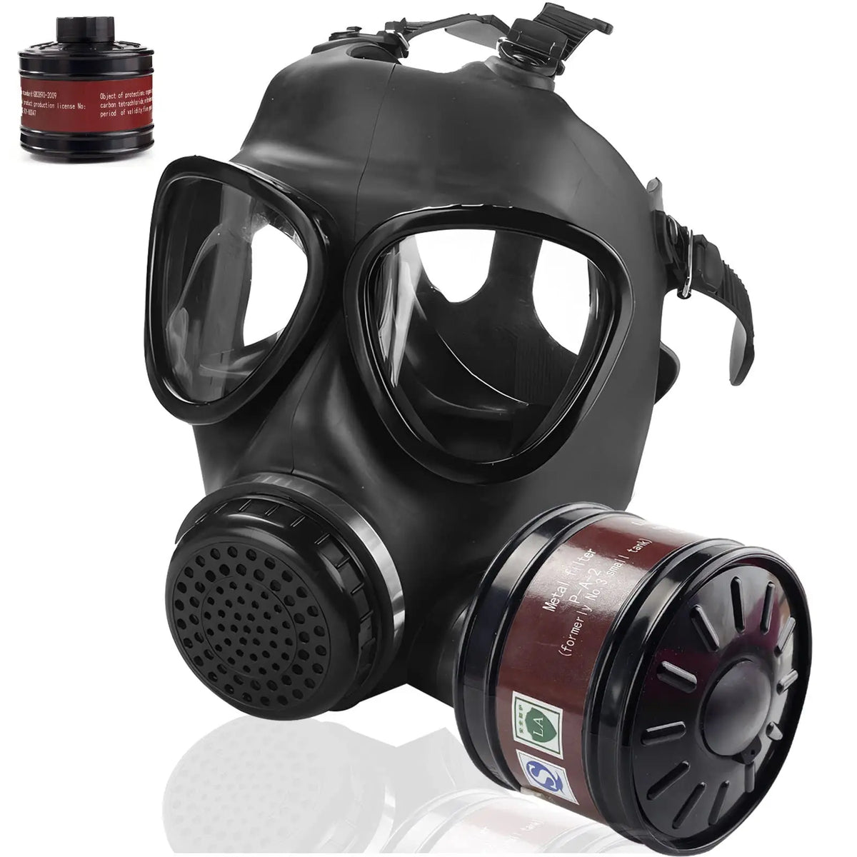 MF14/87 Full Face Gas Mask with 40mm Activated Carbon Filter – Green