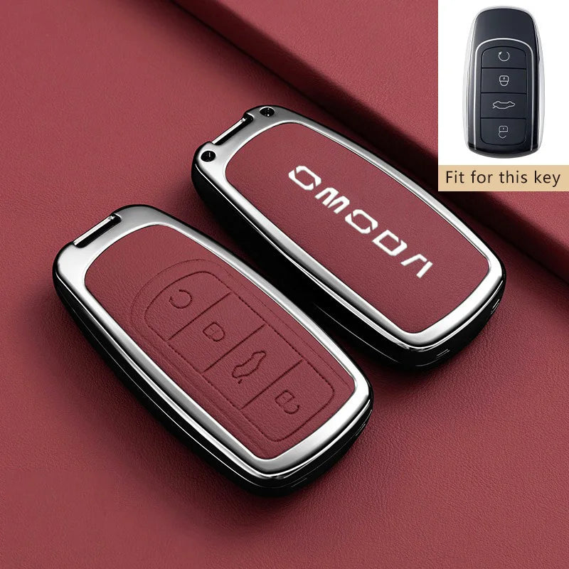 Zinc Alloy Remote Key Fob Cover for Chery Omoda 5, C5, 9, and Phev – Style 5-Red-1PC