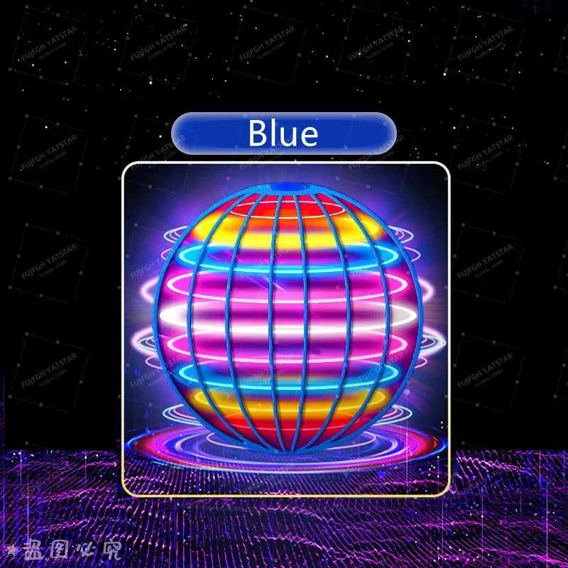 Magic Flying Suspension Ball with LED and 360° Gyro Spinner – Blue
