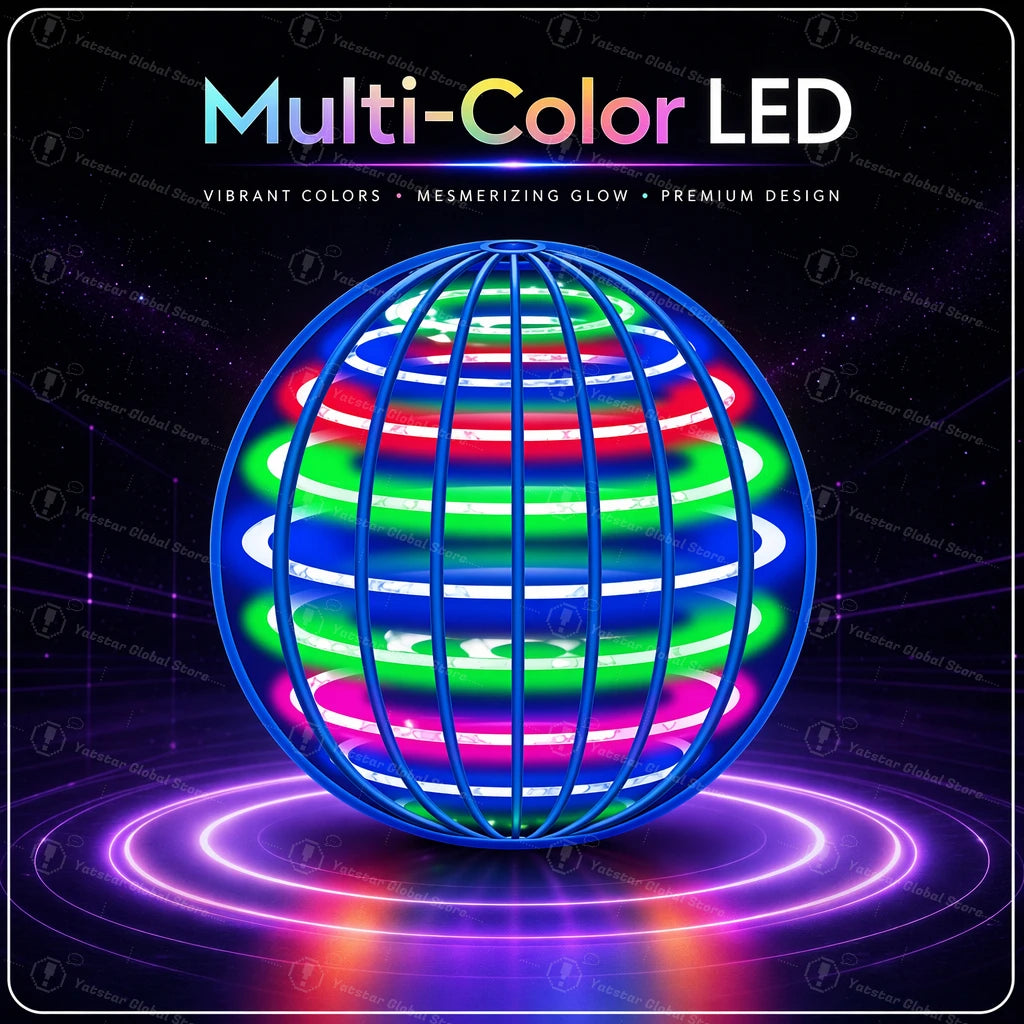 Magic Flying Suspension Ball with LED and 360° Gyro Spinner – A83 Blue