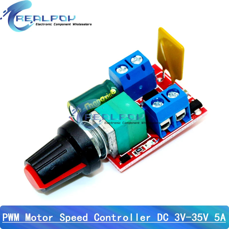 PWM DC Motor Speed Controller Module, 1.8V–35V Adjustable Drive – 5A 3-35V