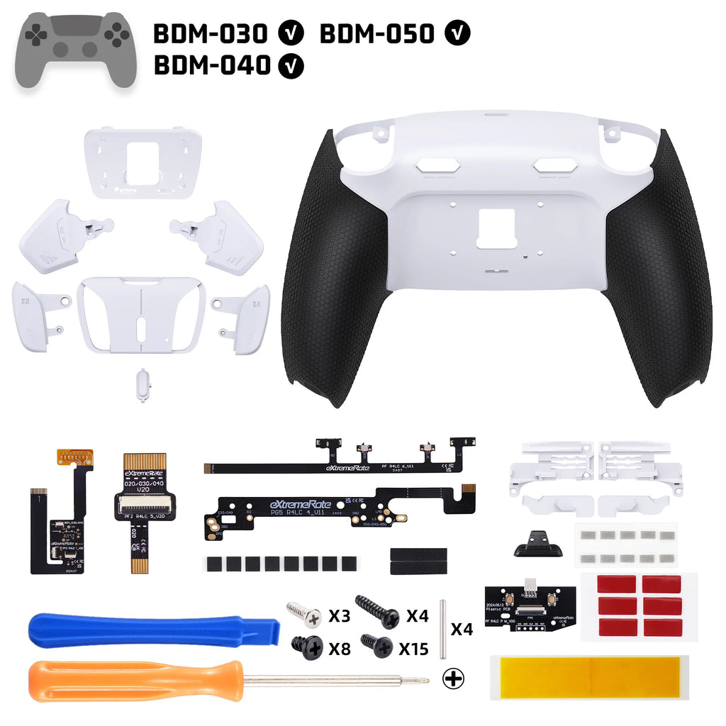 eXtremeRate RISE4 Plus Max Remap Kit for PS5 Controller BDM-030-050 – Solid White White