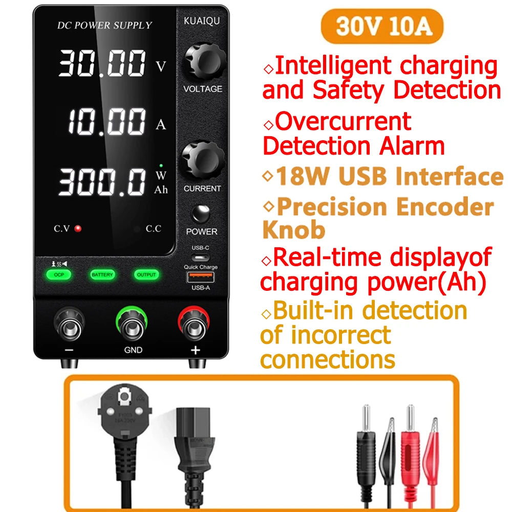 Adjustable Bench Power Supply for Battery Charging - Up to 1200W – Recharge 30V10A 300W