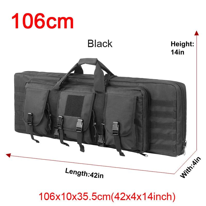 Tactical Double Rifle Case Backpack, 81–122 cm – 106cm Black