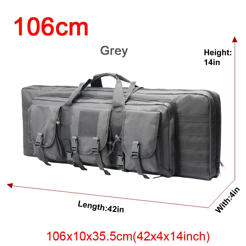 Tactical Double Rifle Case Backpack, 81–122 cm – 106cm Grey