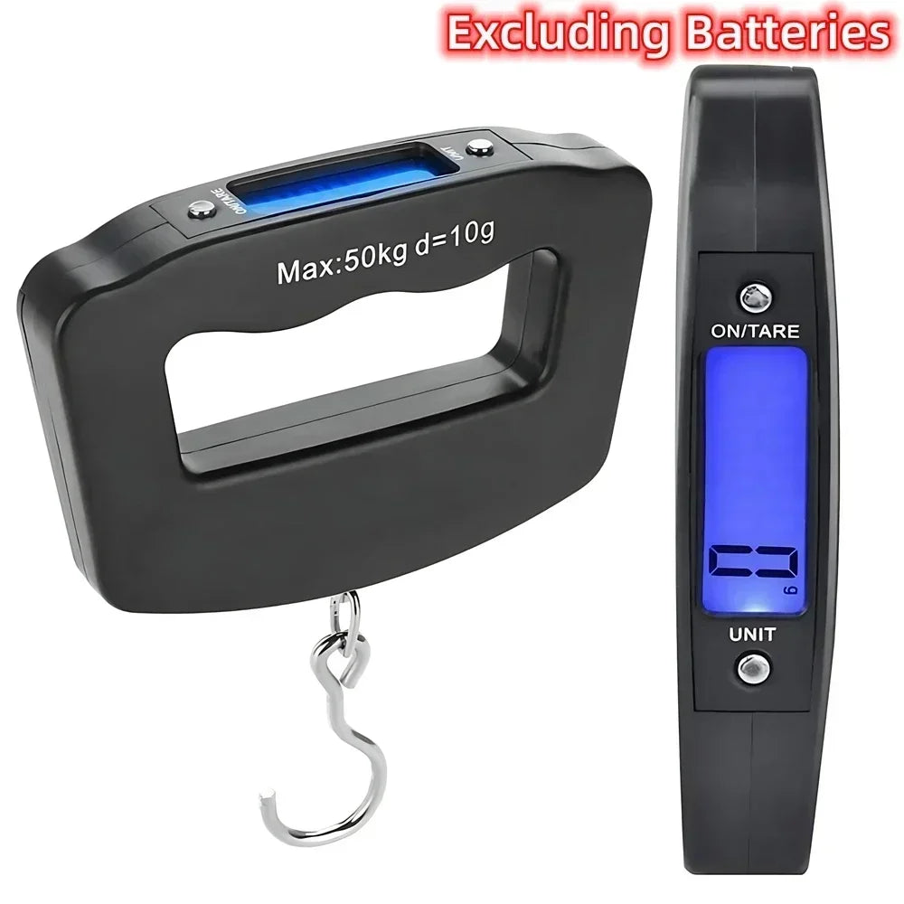 50kg Portable Digital Luggage Scale with Hook or Webbing Strap – Type 1 Hook 1pc