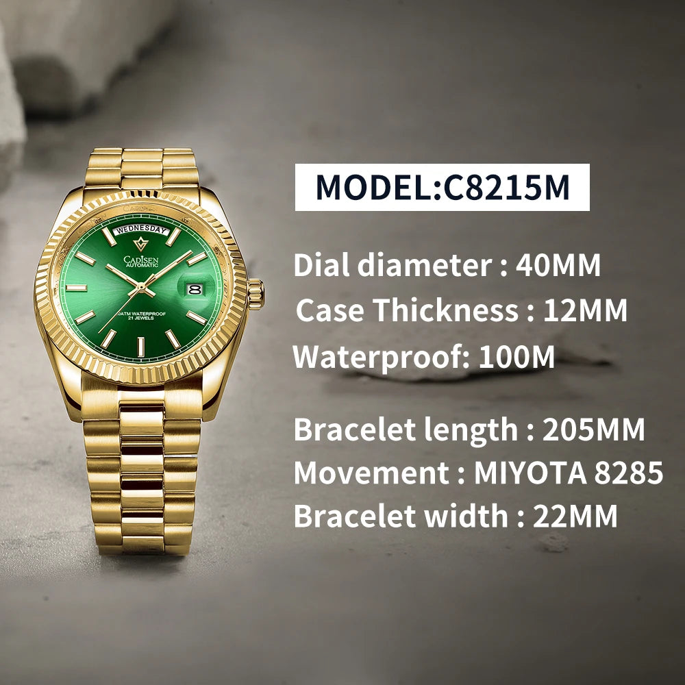 CADISEN DD40 Men Watches Luxury Automatic Mechanical Watch Men AR Sapphire Glass 10Bar Japan MIYOTA 8285 Movement Wristwatch – view 8