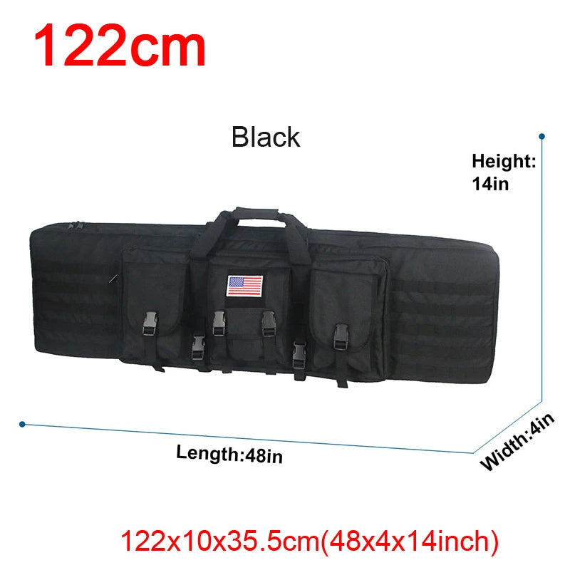 Tactical Double Rifle Case Backpack, 81–122 cm – 122cm Black