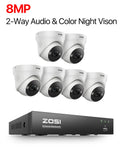 ZOSI 8CH 4K PoE Security Camera System with AI Detection – 6PCS 8MP Cameras