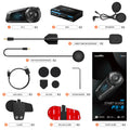 Fodsports FX-S 2-Pack Motorcycle Bluetooth Helmet Intercom, 1000M Range – Black