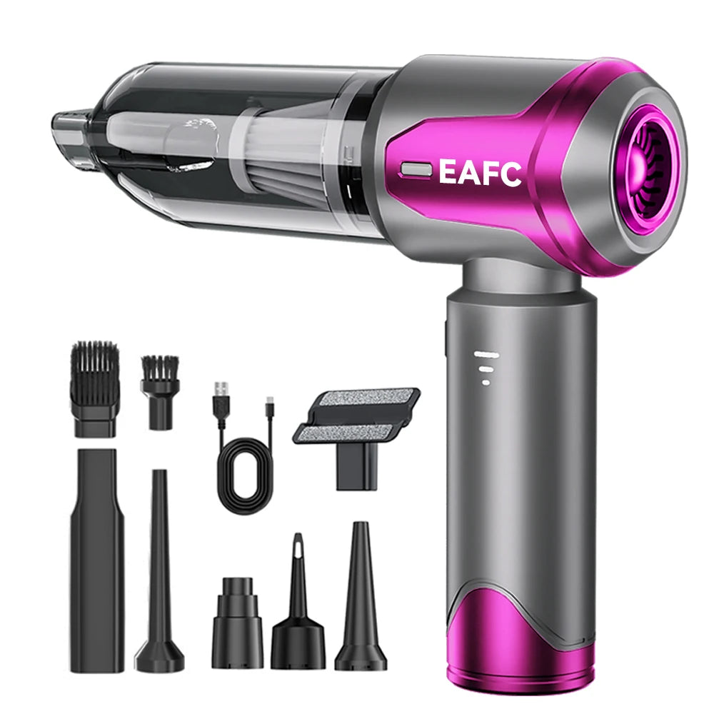 EAFC Portable Handheld Vacuum, 30,000Pa Cordless 4-in-1 Cleaner – Rosy