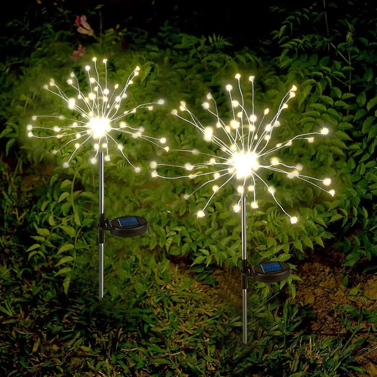 Solar Garden Firework Lights, Dandelion Stake Decor with 60–420 LEDs – 60LED Warm