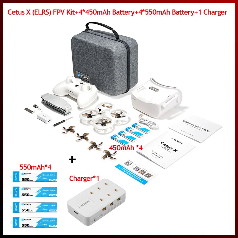 Cetus X FPV Racing Drone Kit with VR03 Goggles and Transmitter – Cetus X 8B 1C