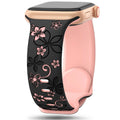 Engraved Silicone Strap for Apple Watch 38mm–49mm – Black Pink
