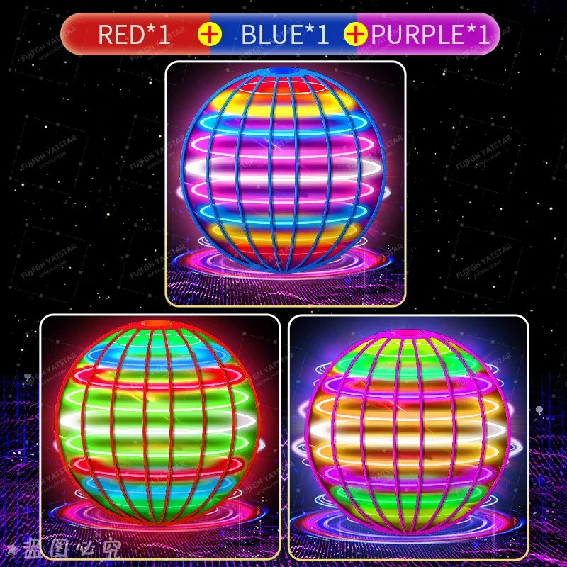 Magic Flying Suspension Ball with LED and 360° Gyro Spinner – 3 PCS