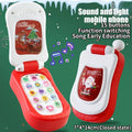 Puzzle Early Education Music Mobile Phone Cartoon Simulation Flip Phone Baby Toy 61 Children's Gift English – 1PCS-Red