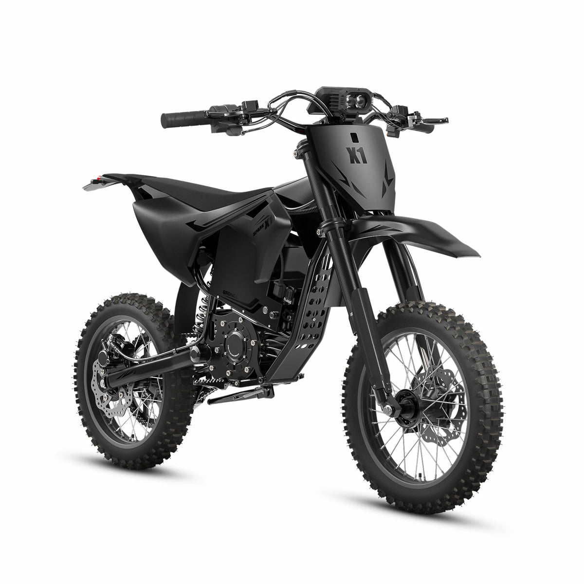 Qronge X1 Spark Electric Dirt Bike, 4500W Motor, 60V 28.8Ah Battery – Black
