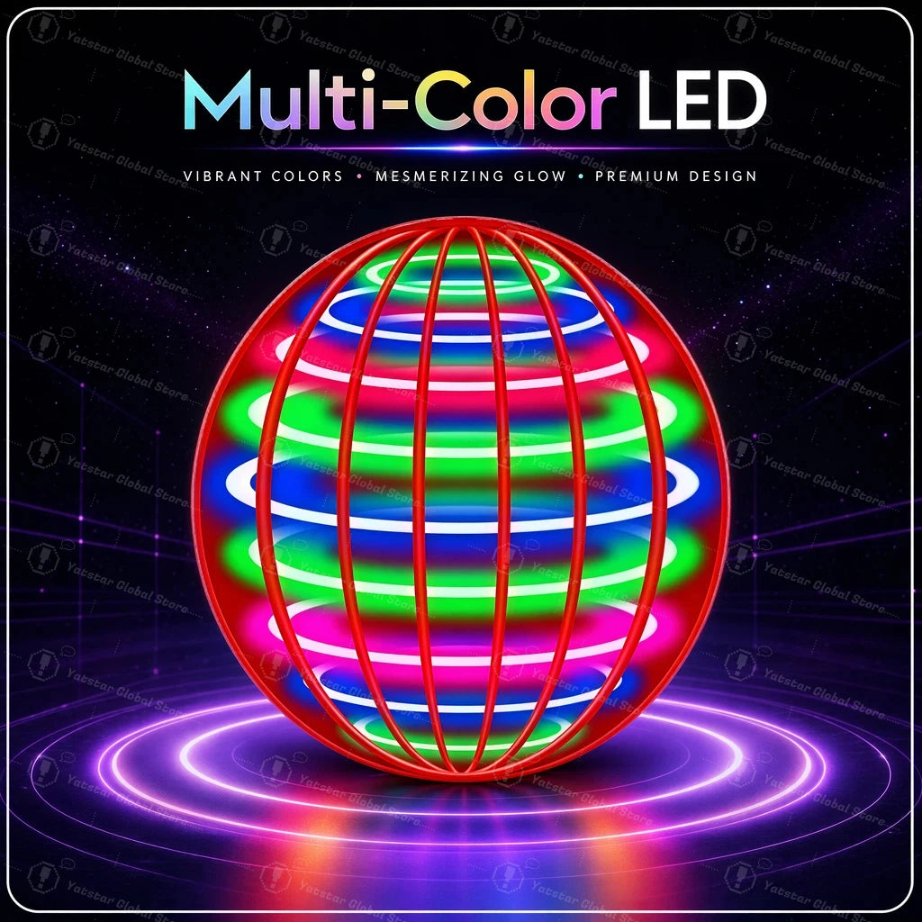 Magic Flying Suspension Ball with LED and 360° Gyro Spinner – A83 Red