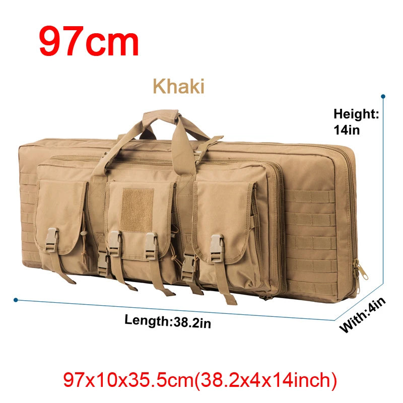 Tactical Double Rifle Case Backpack, 81–122 cm – 97cm TAN